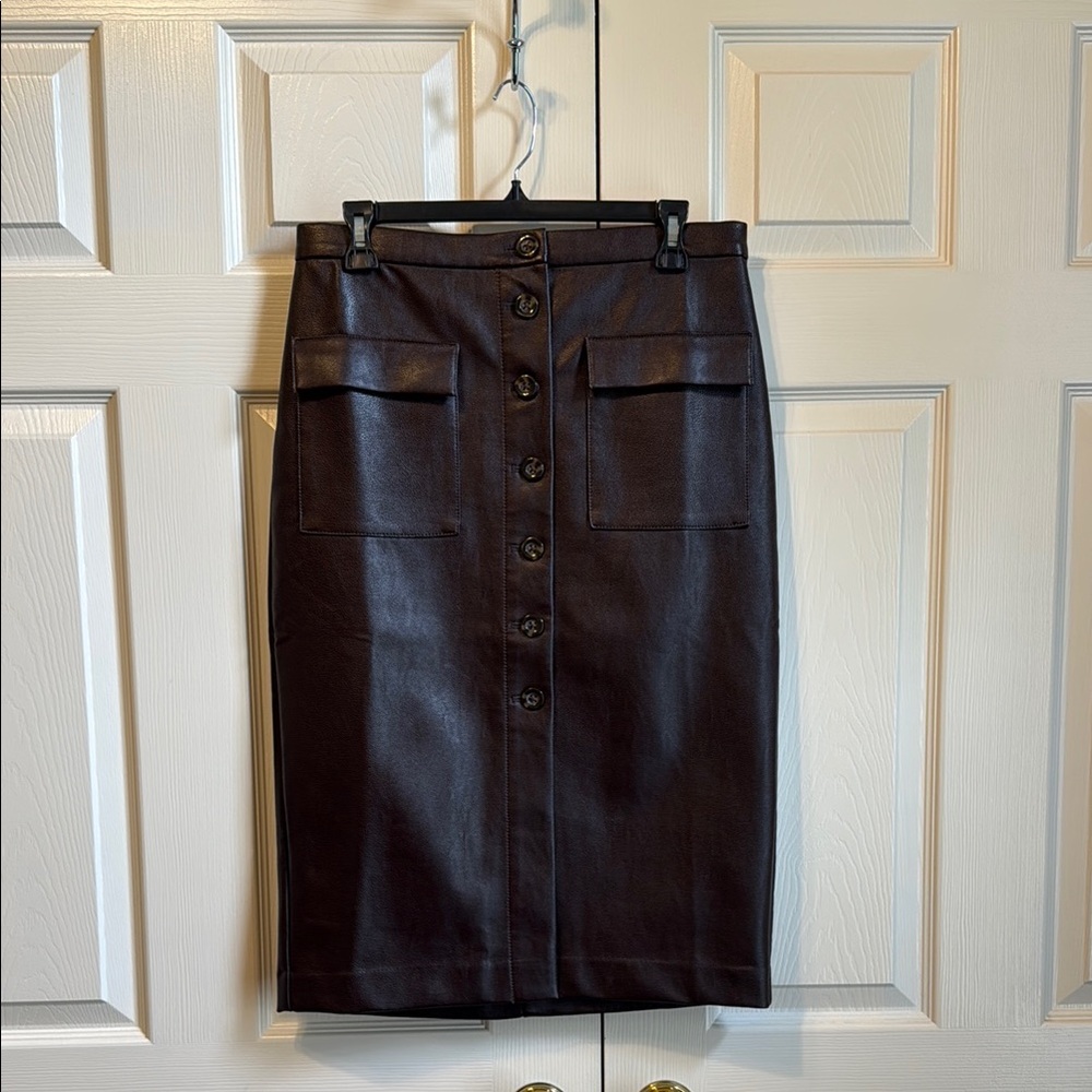 Ann Taylor Brown Midi Pencil Skirt